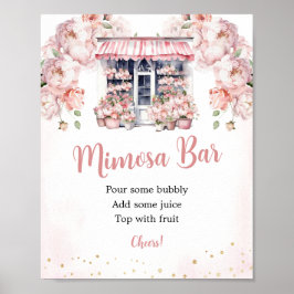 Rosa Hon är utanför Möhippan Mimosa Pub Poster