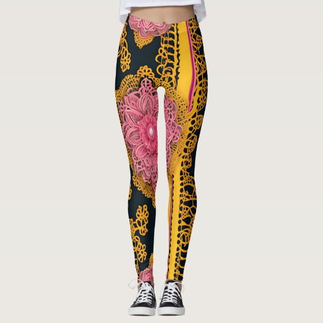 Rosa honey AI art Leggings (Framsida)