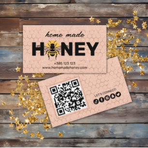 Rosa Honeycomb Homemade Honung Visitkort