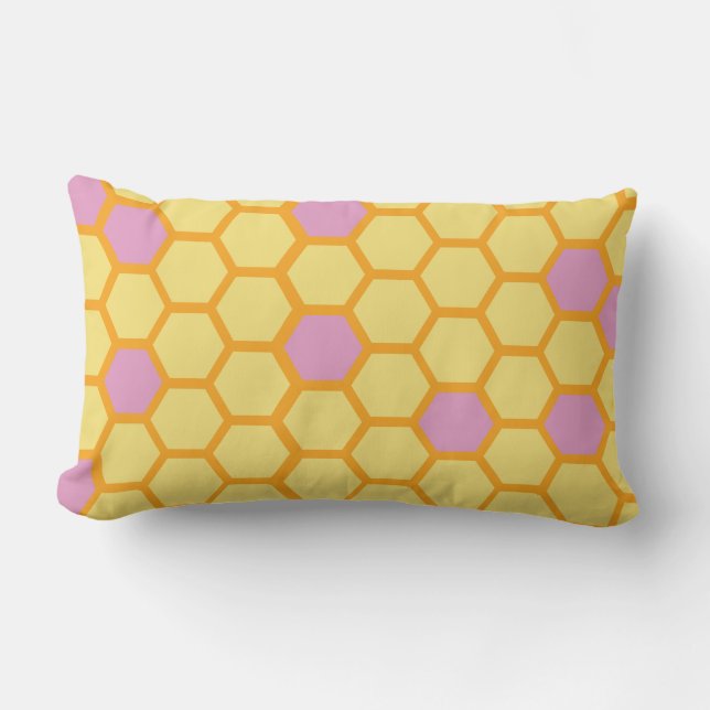 Rosa Honeycomb Lumbar Pillow Lumbarkudde (Framsida)