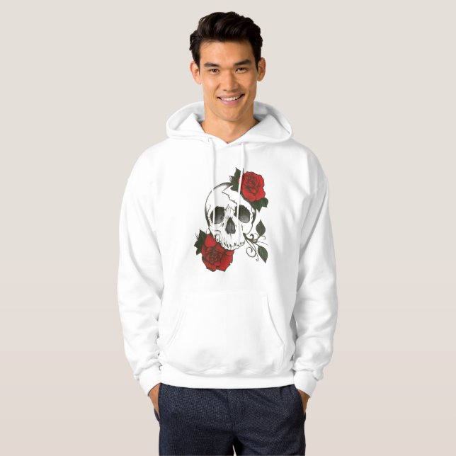 rosa hoodie för skalle (Hel framsida)