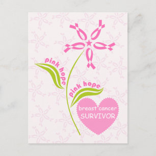 Rosa Hope Breast Cancer Awareness Survivor Vykort