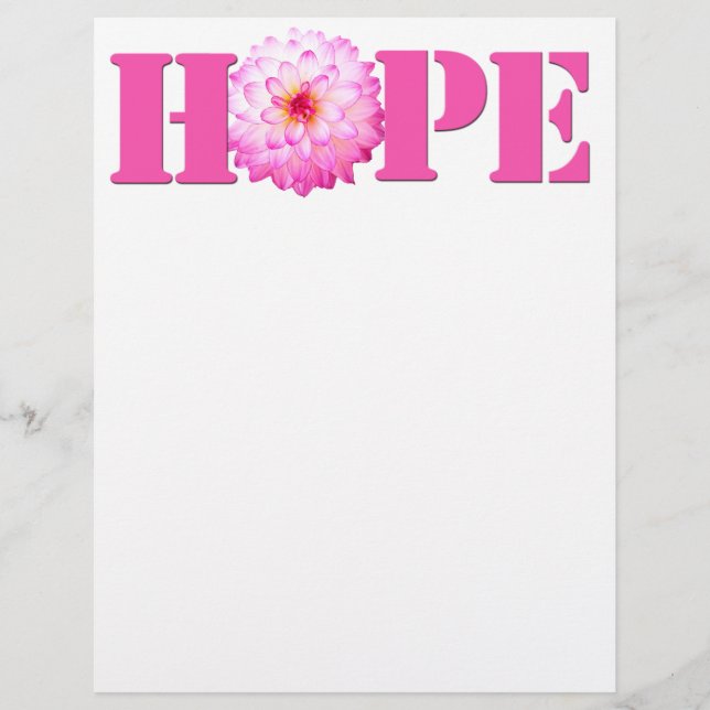 Rosa HOPE Dahlia Photo Stationery Papper (Framsida)