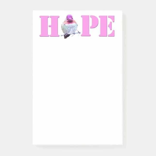 Rosa HOPE Hummingbird Photo 4x6 Notes Post-it Block (Framsida)