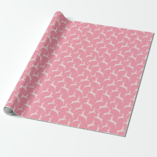 Rosa hoppande hjortar jul presentpapper