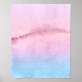 Rosa Horizon Abstrakt Watercolor Ligcape Art Poster