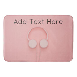 Rosa hörlurar med trådar badrumsmatta