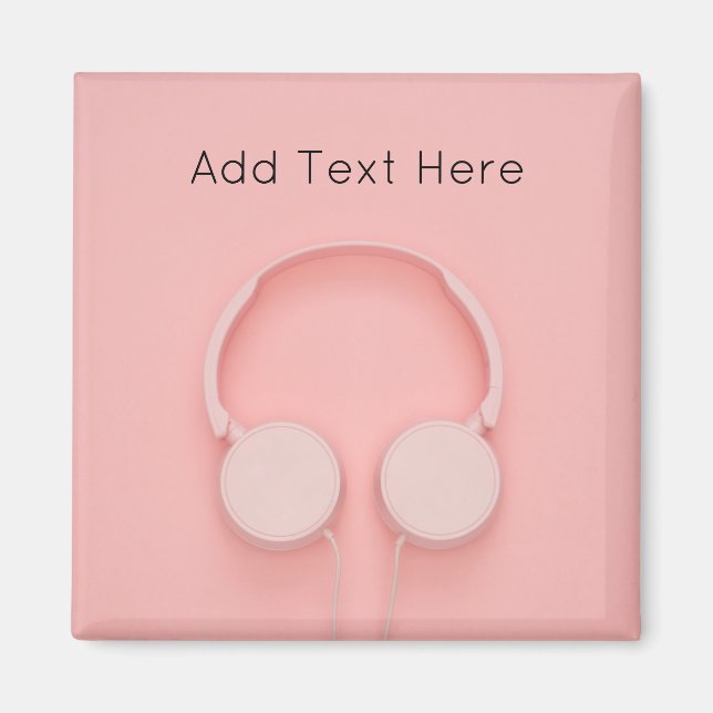 Rosa hörlurar med trådar magnet (Framsidan)