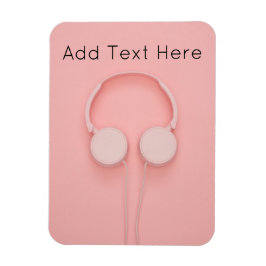 Rosa hörlurar med trådar magnet