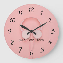 Rosa hörlurar med trådar stor klocka