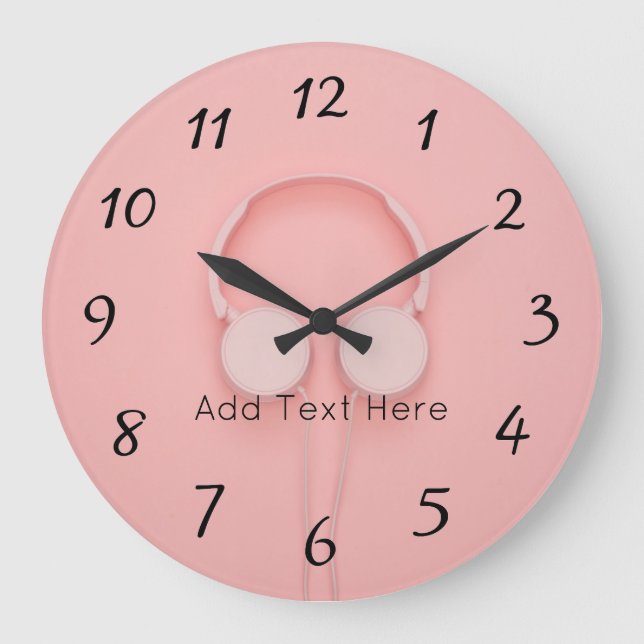 Rosa hörlurar med trådar stor klocka (Framsida)