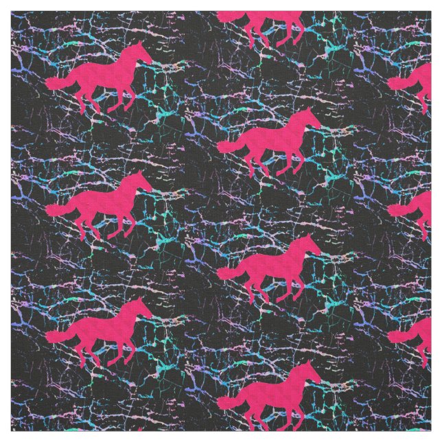 Rosa Horse Hologram Fabric Tyg (Provkarta)