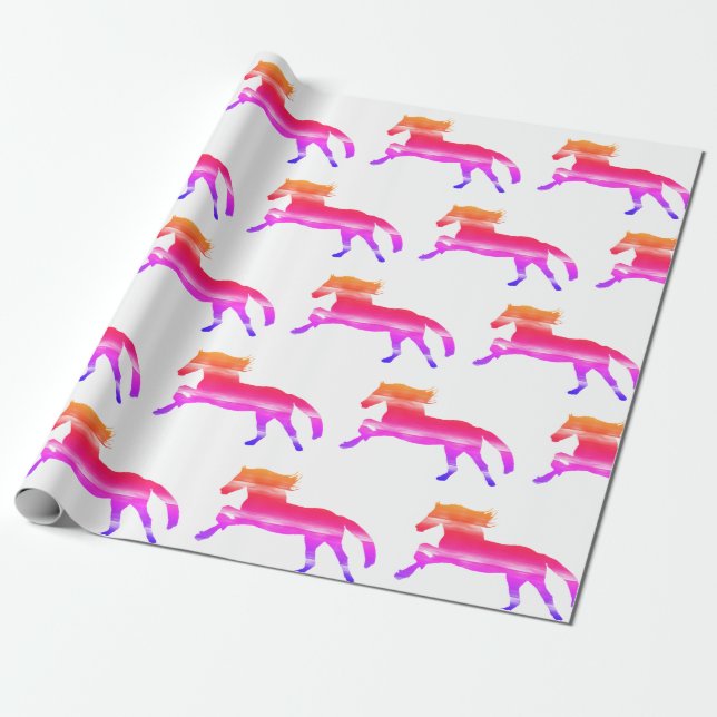 Rosa Horse Presentpapper (Utrullad)
