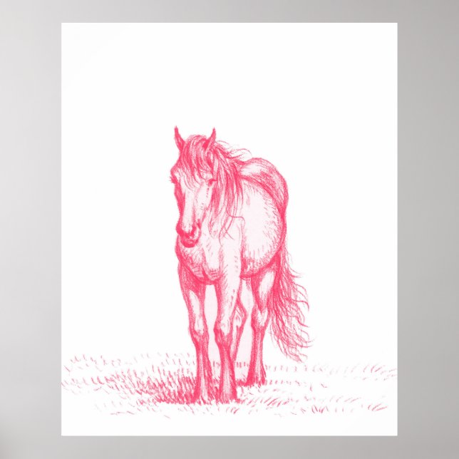 Rosa Horse Sketch Poster (Framsidan)