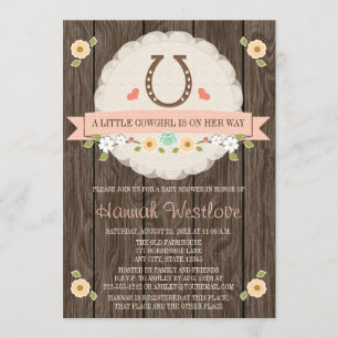 ROSA HORSESHOS WESTERNARE COWGIRL BABY SHOWER INBJUDNINGAR