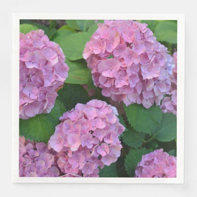 Rosa Hortensia hydrangea Party Pappersservett (Framsida)