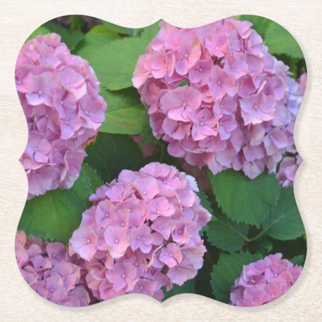 Rosa Hortensia hydrangea Party Underlägg Papper (Framsida)