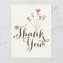 Rosa hos vimiker Daisy Hjärtar Tack vid födelsedag Vykort