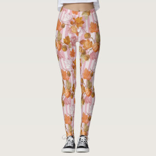 Rosa Höst löv och Acorns Mönster - Fall Leggings