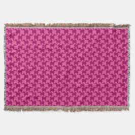 Rosa Houndstooth hundar Välj Färg Throw Blanket Filt