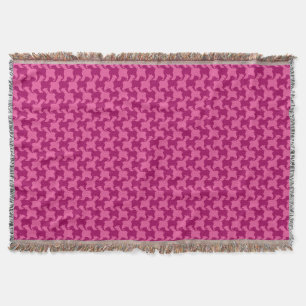 Rosa Houndstooth hundar Välj Färg Throw Blanket Filt