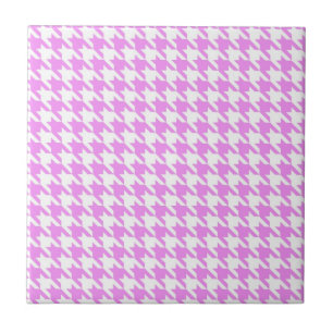Rosa Houndstooth Kakelplatta