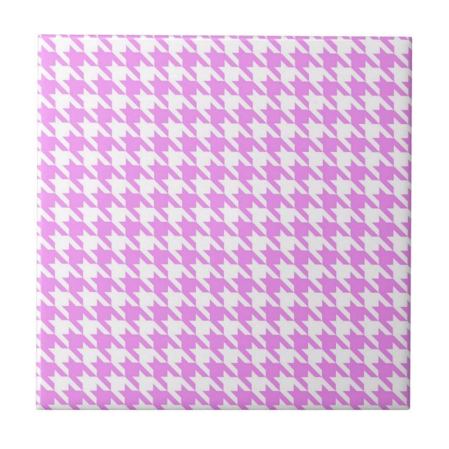 Rosa Houndstooth Kakelplatta (Framsidan)