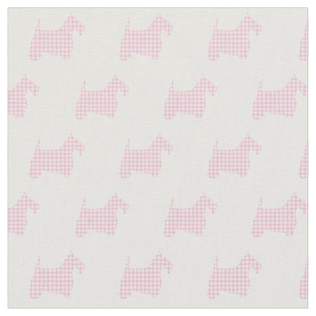 Rosa Houndstooth Scotties Tyg (Närbild)