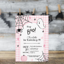 Rosa Houndstooth Spooky Halloween 2:a födelsedagen