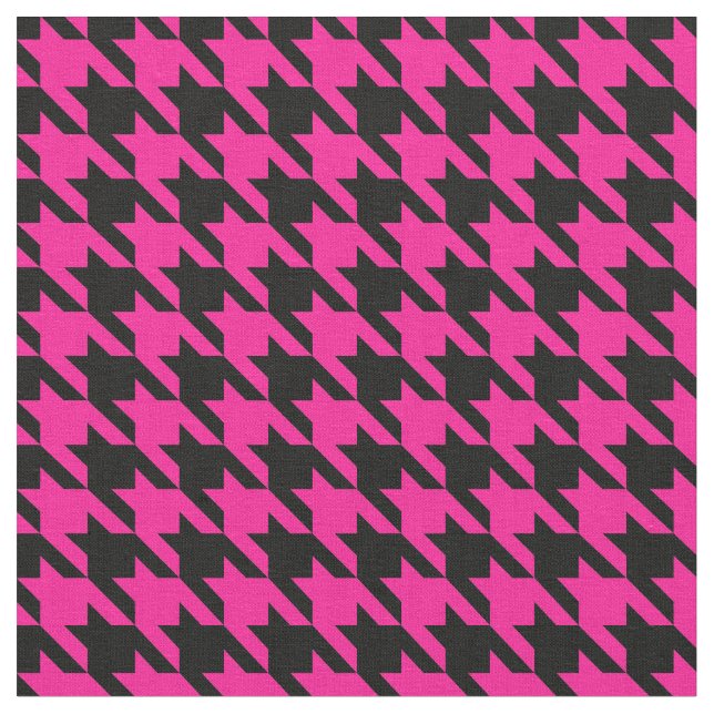 rosa Houndstooth Tyg (Närbild)