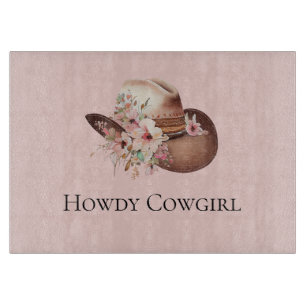Rosa Howdy Cowgirl Blommigt Westerna hattar