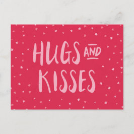 Rosa Hugs och Kisses | Hörn | Alla hjärtans dag Helg Vykort