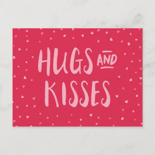 Rosa Hugs och Kisses Hörn Alla hjärtans dag Helg Vykort