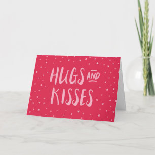 Rosa Hugs och Kisses Hörn Alla hjärtans dag Helgkort