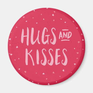 Rosa Hugs och Kisses Hörn Alla hjärtans dag Magnet