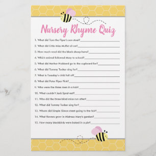 Rosa Humla Baby Shower Nursery Rhyme Quiz