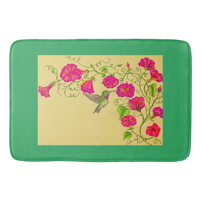Rosa Hummingbird Bath Mat Badrumsmatta (Framsidan)