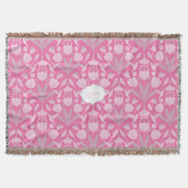 Rosa Hummingbird Coquette Personlig blommigt Filt