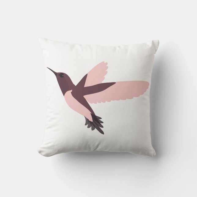 Rosa Hummingbird Kudde (Framsida)