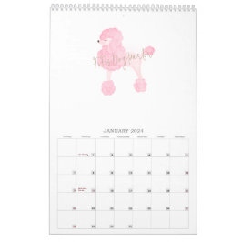 Rosa Hund Anpassningsbar Business Kalender
