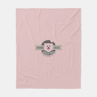 Rosa Hund Digital Flanellfilt Fleecefilt