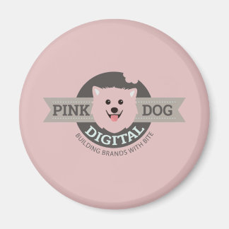 Rosa Hund Digital Kylskåpsmagnet