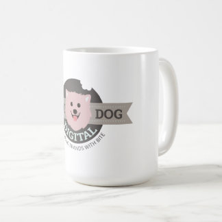 Rosa Hund Digital Stor Kaffe Mugg