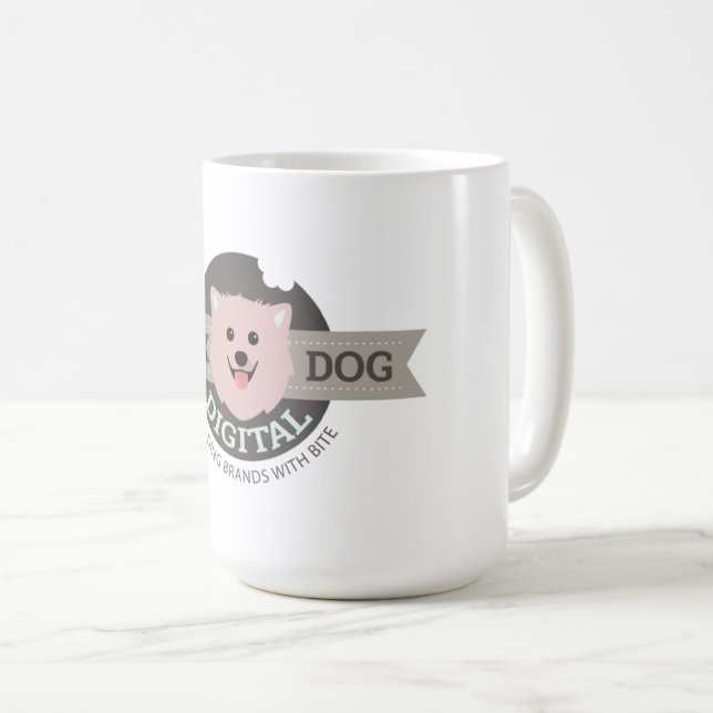 Rosa Hund Digital Stor Kaffe Mugg (Framsida höger)