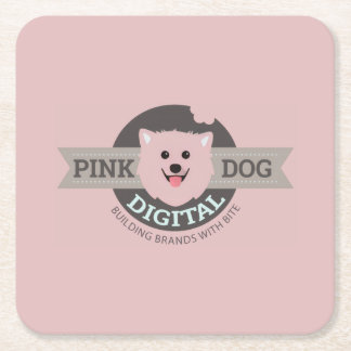 Rosa Hund Digitalt Papper Koppställ Underlägg Papper Kvadrat