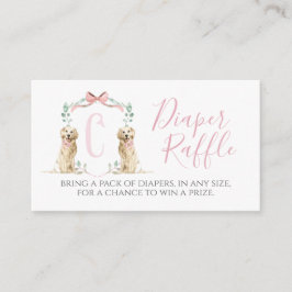 Rosa Hund Girl Baby Shower Raffle Tilläggskort