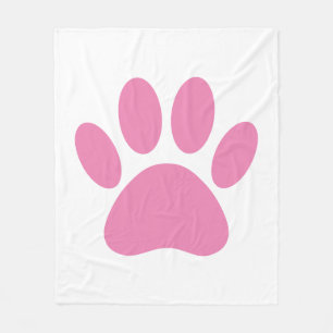 Rosa Hund Pawprint Fleece Blanket