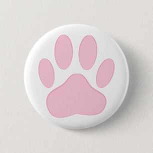 Rosa Hund Pawprint Knapp