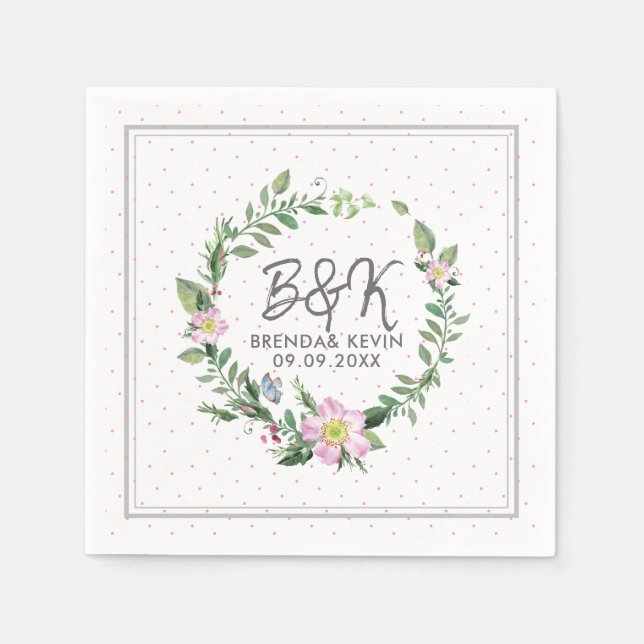 Rosa Hund WaterColour Watercolor Wandeans Pappersservett (Framsidan)