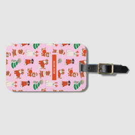 Rosa Hundar Girl Personlig Bagagebricka